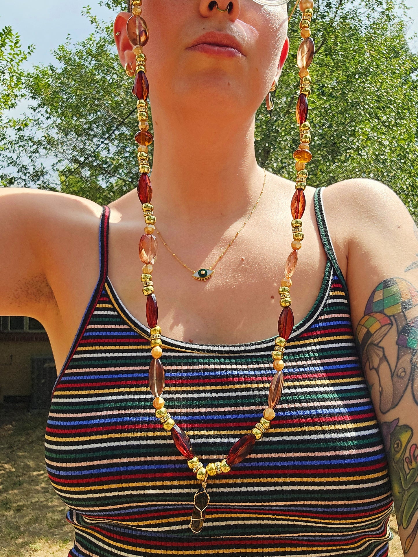 Tiger's Eye Glasses Chain