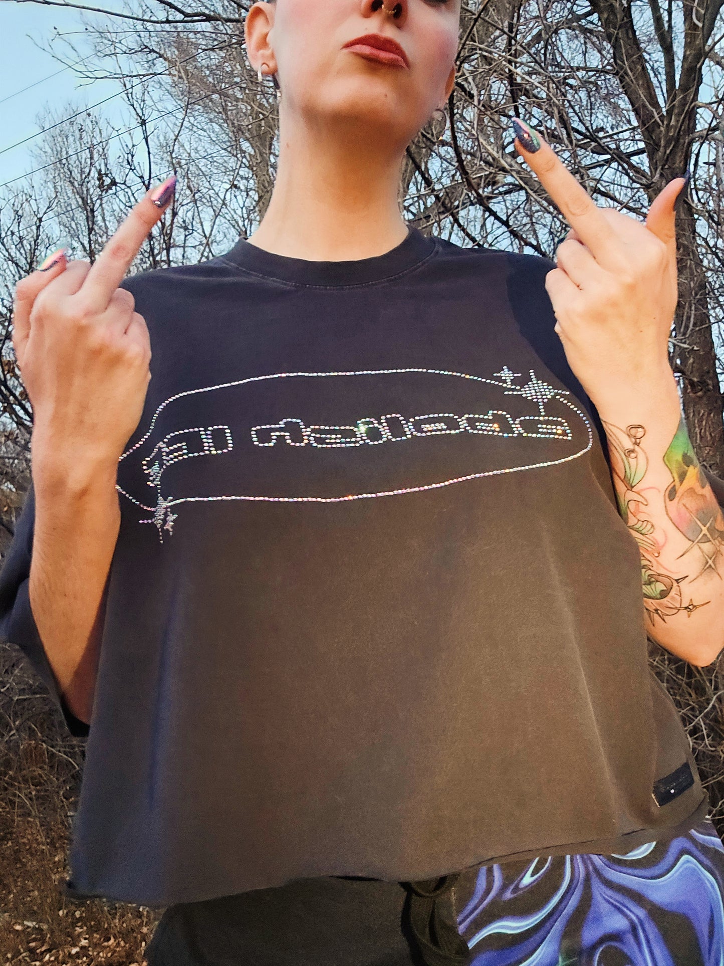 Abolish ICE Rhinestone Tee